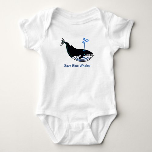 Save Blue WHALES _Animal lover _ Endangered animal Baby Bodysuit