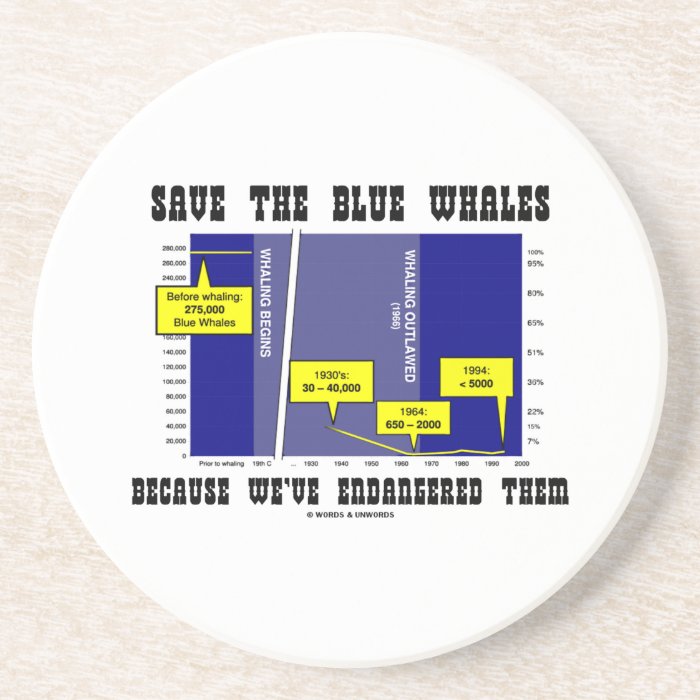 Save Blue Whales Because We've Endangered Them Drink Coaster