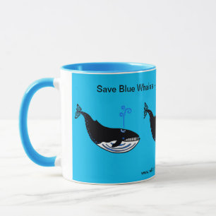 Save Blue WHALES - Endangered animal - Wildlife - Mug