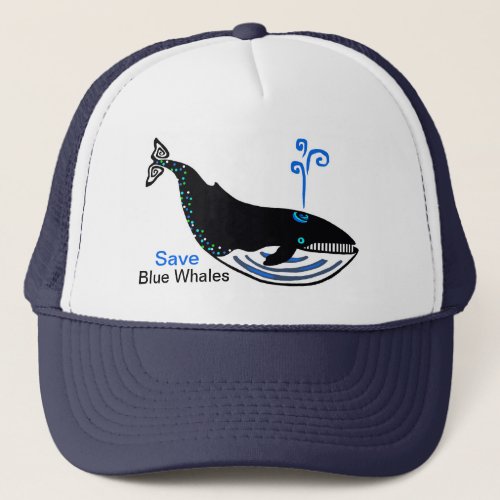 Save Blue WHALES _ Endangered animal _ Wildlife Trucker Hat