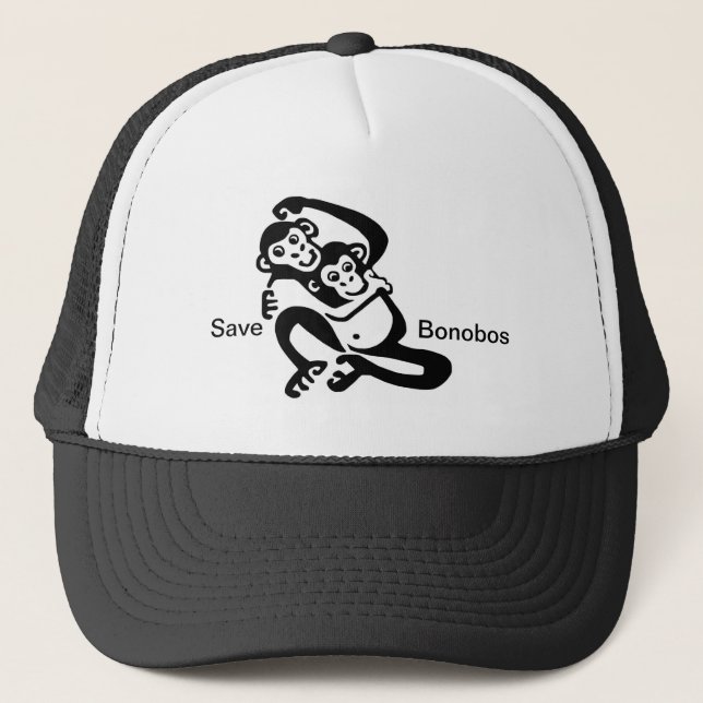 Save BONOBOS -Chimpanzee - Primate Trucker Hat (Front)