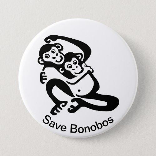 Save BONOBOS _ Chimpanzee _ Wildlife _ Primate Button