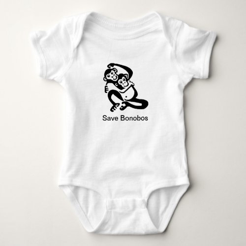 Save BONOBOS _ Endangered chimpanzee _ Baby Bodysuit