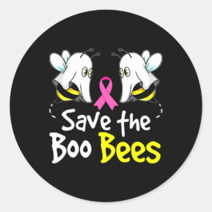 Save Boo Bees Fun Breast Cancer Awareness Hallowee Classic Round Sticker