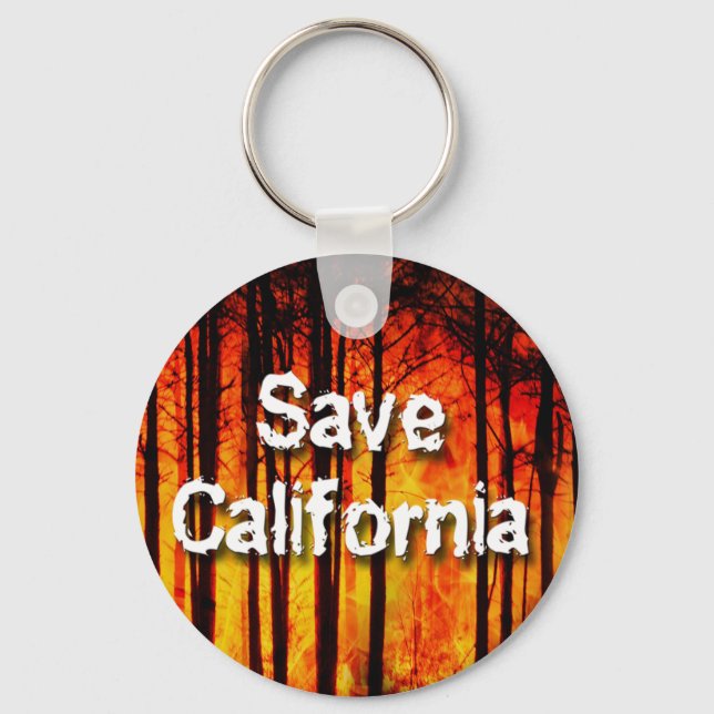 Save California from Wildfires Keychain (Front)