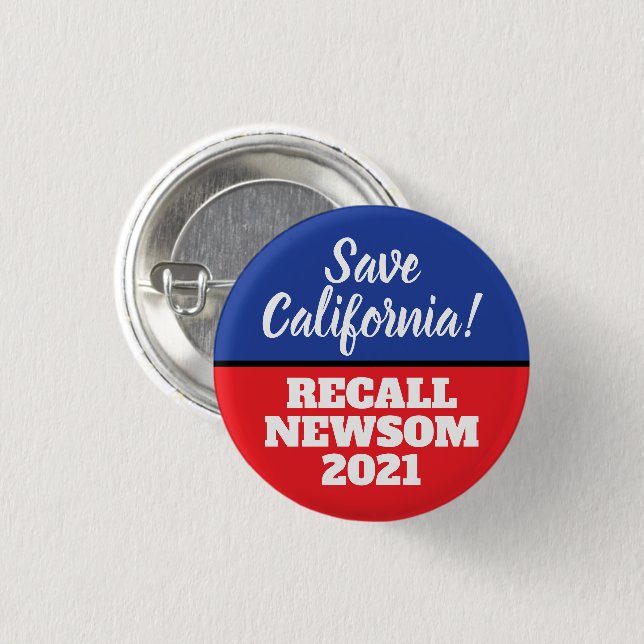 Save California Recall Newsom Election Button (Front & Back)