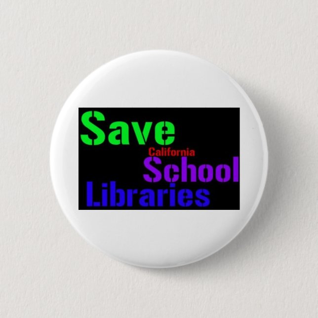 Save California School Libraries - Wordle Button (Front)