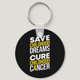 Save Childhood Dreams Cure Childhood Cancer Ribbon Keychain