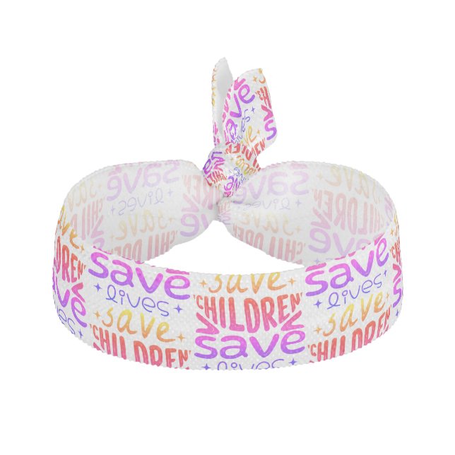 Save Children, Save Lives Elastic Hair Tie (Front)