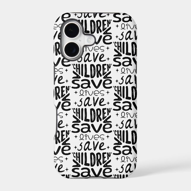 Save Children, Save Lives Iphone Case (Back)