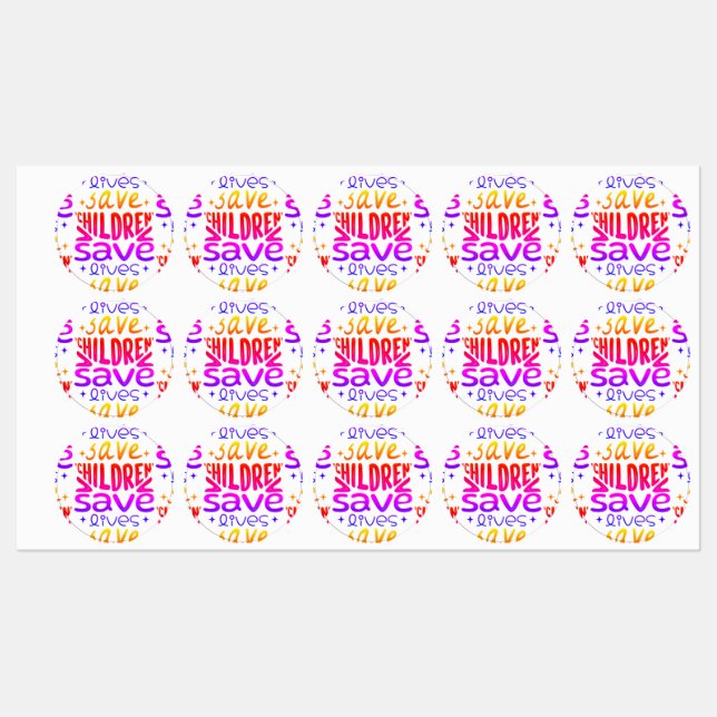 Save Children, Save Lives Labels (Sheet)