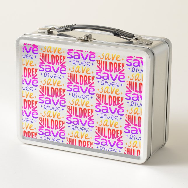 Save Children, Save Lives Metal Lunch Box (Front)