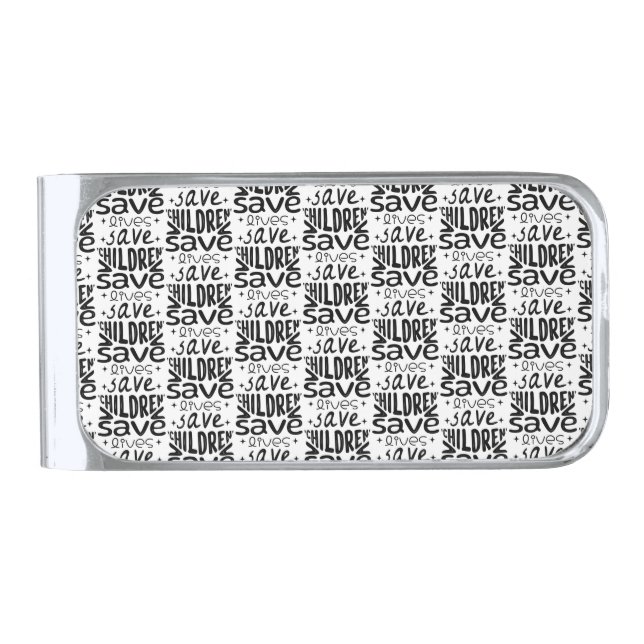 Save Children, Save Lives Silver Finish Money Clip (Front)