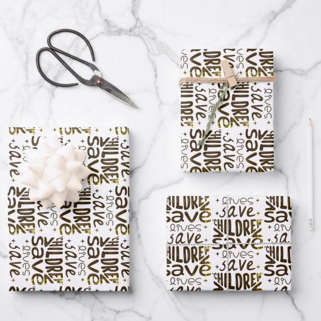 Save Children, Save Lives Wrapping Paper Sheets (Front)