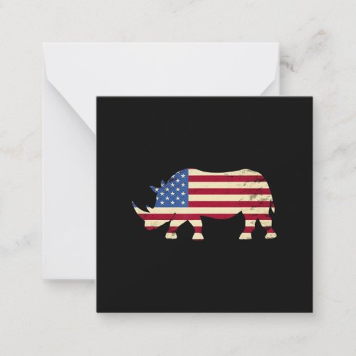 save  chubby unicorns t usa flag rhinoceros note card