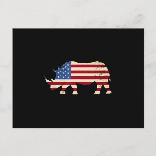 save  chubby unicorns t usa flag rhinoceros postcard