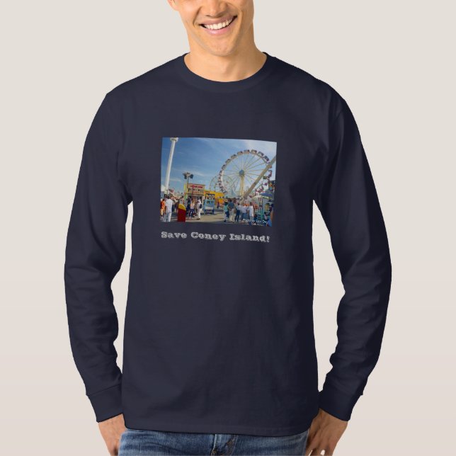 Save Coney Island! Adult Long-Sleeve T-shirt (Front)