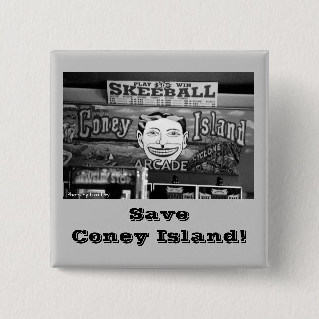 Save Coney Island! Square Button (Front)