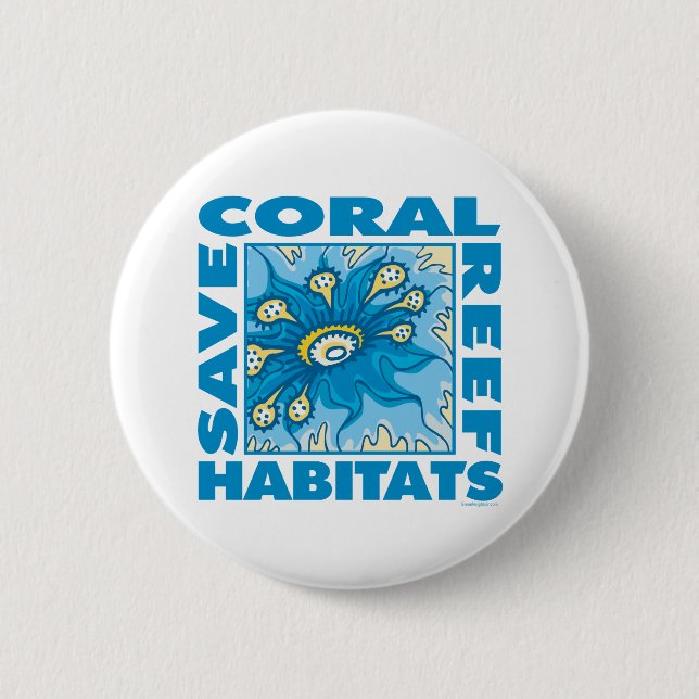Save Coral Reefs Pinback Button (Front)