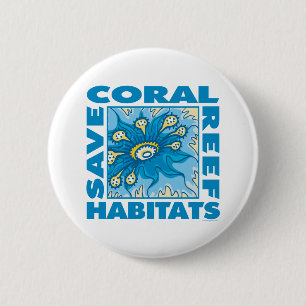 Save Coral Reefs Pinback Button