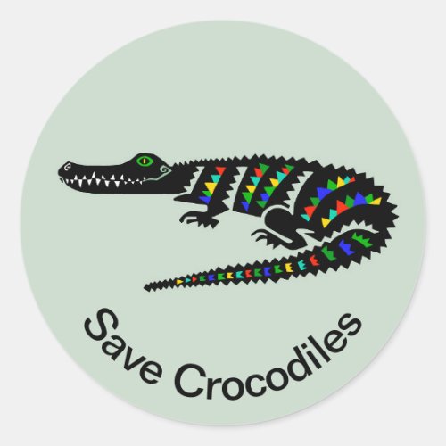 Save  CROCODILES  Conservation_ Wildlife _ USA _ Classic Round Sticker
