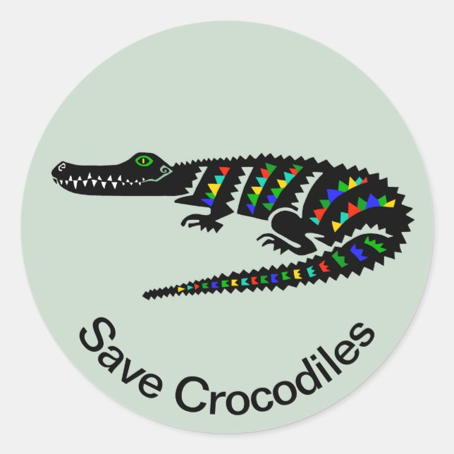 Save  CROCODILES  Conservation- Wildlife - USA - Classic Round Sticker (Front)