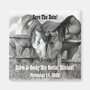 SAVE DATE: GETTING HITCHED: HORSE ART MAGNET