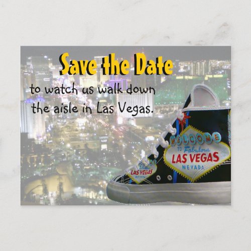 Save Date Walk Down the Aisle in Las Vegas Announcement Postcard