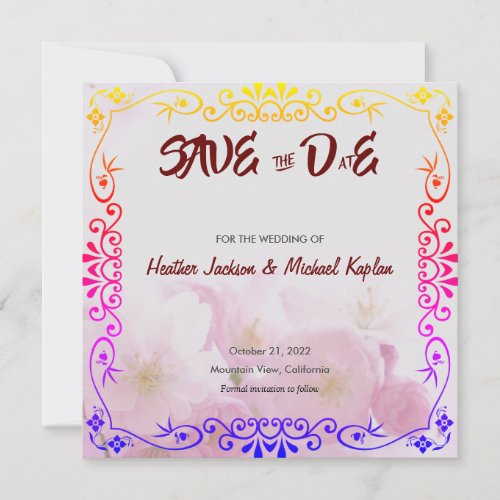 Save Date Wedding Professional Floral Pattern Save The Date