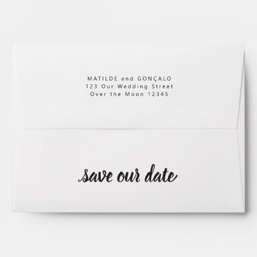 Save Date Wedding Simple Calligraphy Modern Script Envelope