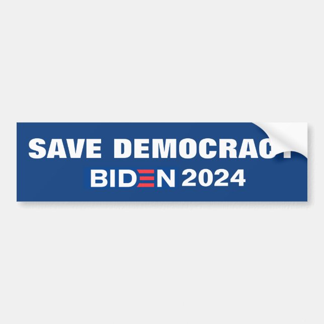 SAVE DEMOCRACY BIDEN 2024 BUMPER STICKER (Front)