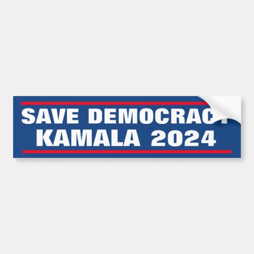 SAVE DEMOCRACY KAMALA 2024 BUMPER STICKER