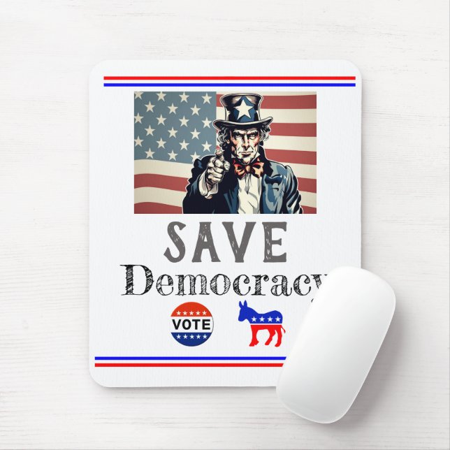 Save Democracy Mouse Pad (With Mouse)