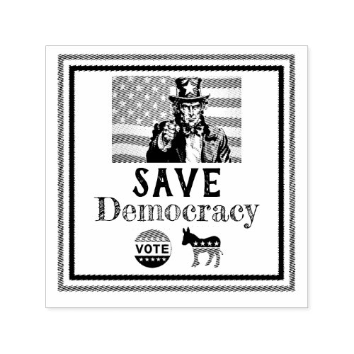 Save Democracy Self_Inking Rubber Stamp