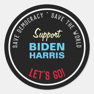 Save Democracy Support BIDEN HARRIS Classic Round Sticker