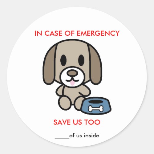Save Dog Emergency Classic Round Sticker
