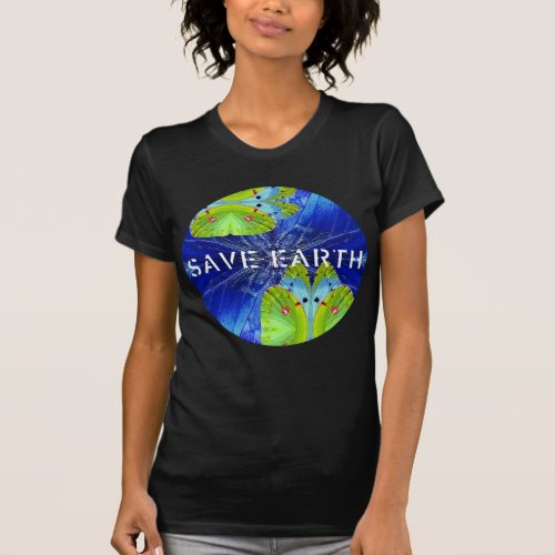 Save Earth Butterfly Kaleidoscope T_shirt Eco