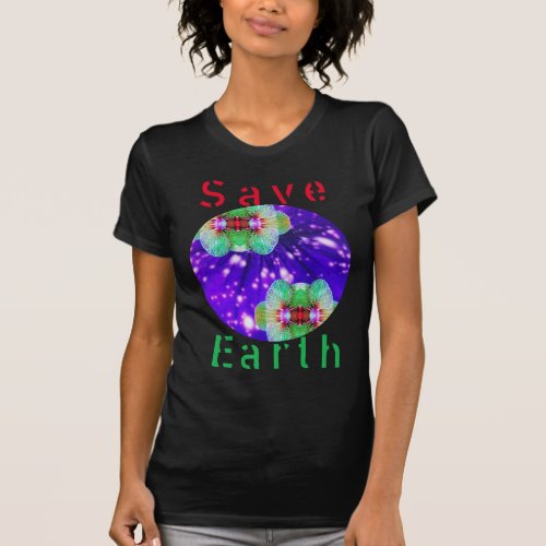 Save Earth Butterfly Kaleidoscope T_shirt Ecology