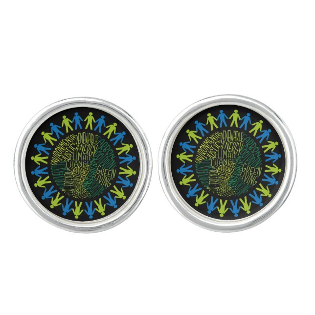 save earth cufflinks (Front)