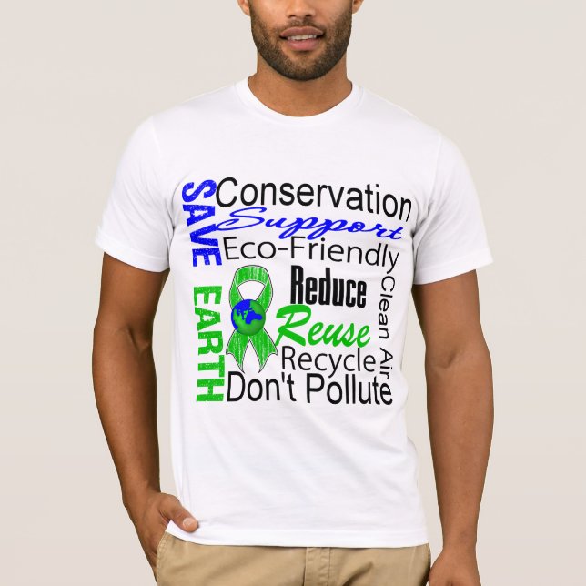 Save Earth Environment Awareness Collage T-Shirt (Front)
