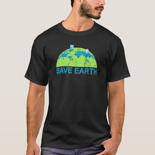 Save Earth World Earth Day Conservation Planet Vin T-Shirt (Front)