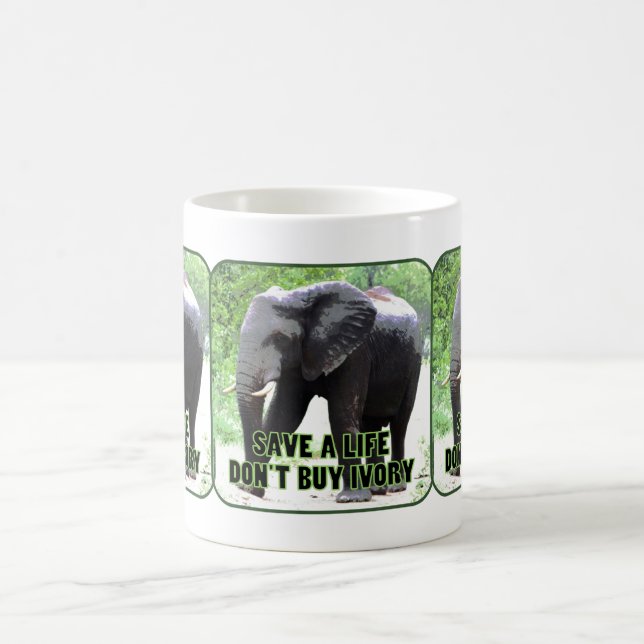 Save Elephants, Don't Buy Ivory Mug (Center)