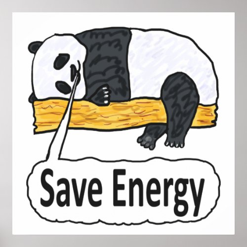 Save Energy Panda Poster