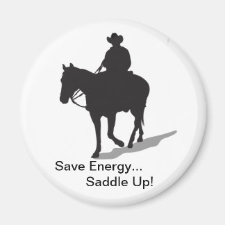 Save Energy... Saddle Up Magnet - Western Rider