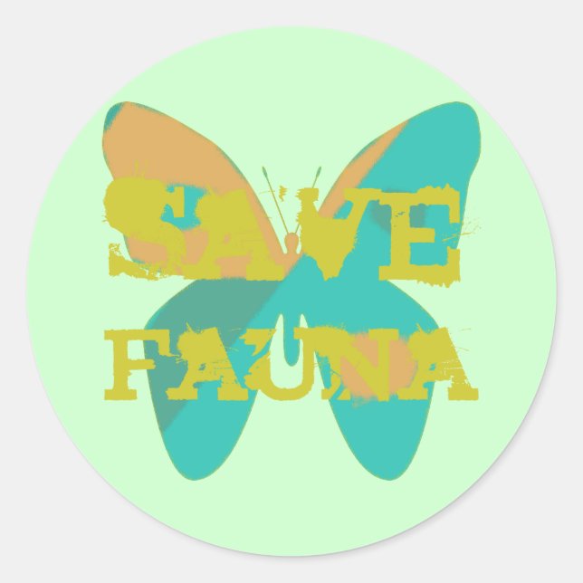 Save Fauna Classic Round Sticker (Front)