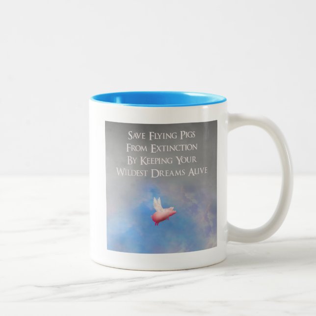 Save Flying Pigs Two-Tone Coffee Mug (Right)