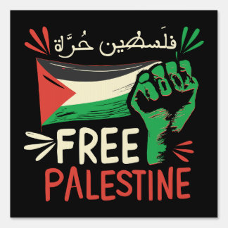 Save Free Palestine Palestinian Flag Sign