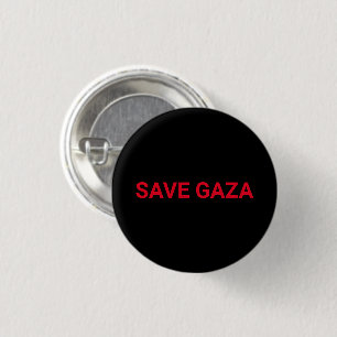 Save Gaza black red custom text minimalist Button