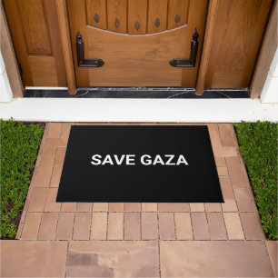 Save Gaza black white custom text minimalist Doormat
