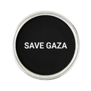 Save Gaza black white custom text minimalist Lapel Pin